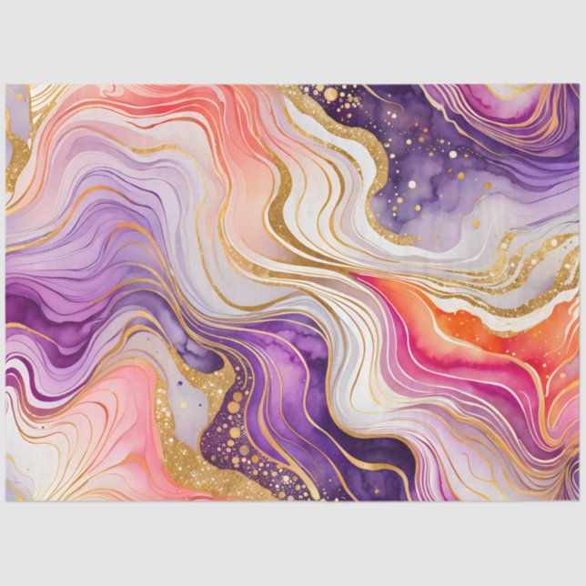 Colourful Marble Ink Art Tissue Paper (Front)