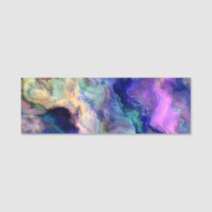 Colourful marble name tag