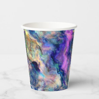Colourful marble paper cups