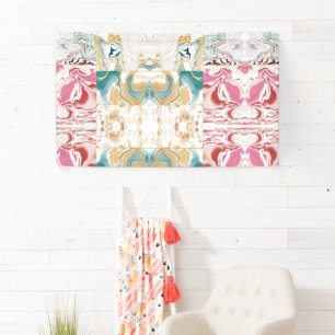 Colourful marble pattern banner