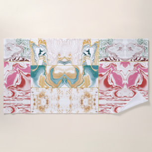 Colourful marble pattern beach towel