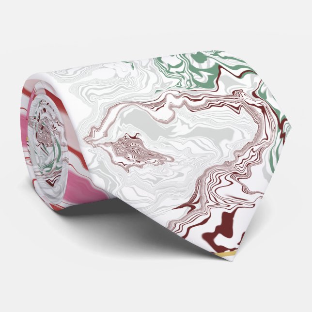 Colourful marble pattern tie (Rolled)