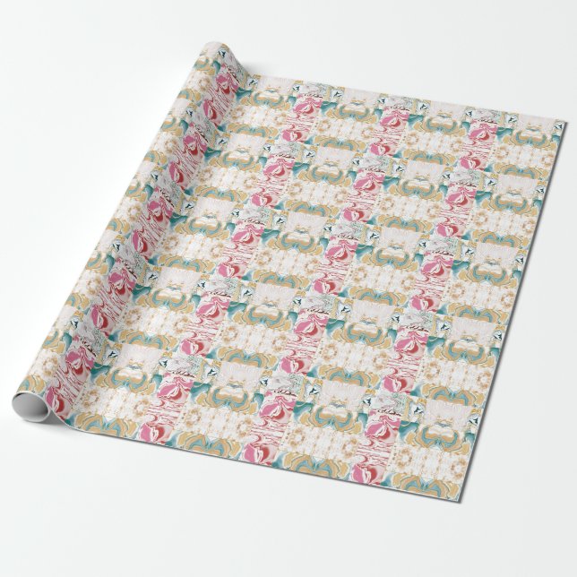 Colourful marble pattern wrapping paper (Unrolled)