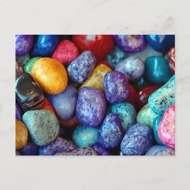 Colourful marble pebbles postcard (Front)
