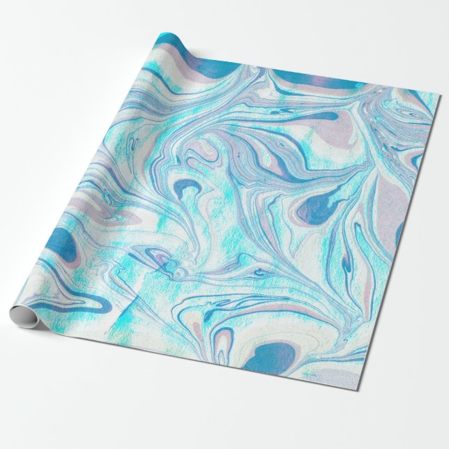 Colourful Marble Swirls Wrapping Paper (Unrolled)