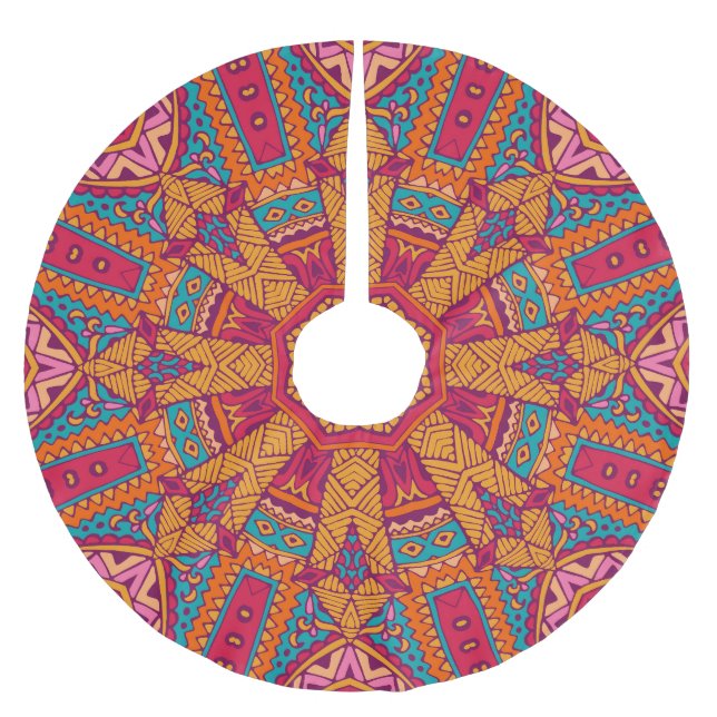 Colourful marble texture, high-resolution interior brushed polyester tree skirt (Front)
