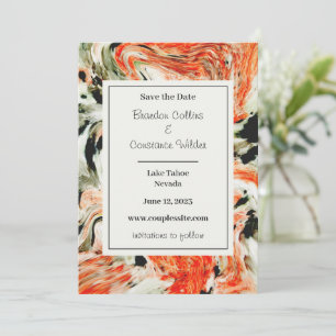 Colourful Marble Wedding Save The Date