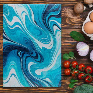 Colourful Marbled Paper Art Chopping Board