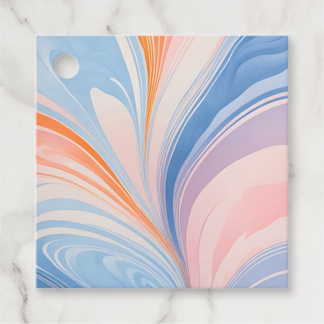 Colourful Marbled Paper Art Gift Tags (Front)
