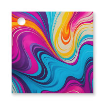 Colourful Marbled Paper Art Gift Tags