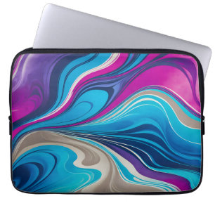 Colourful Marbled Paper Art Laptop Case