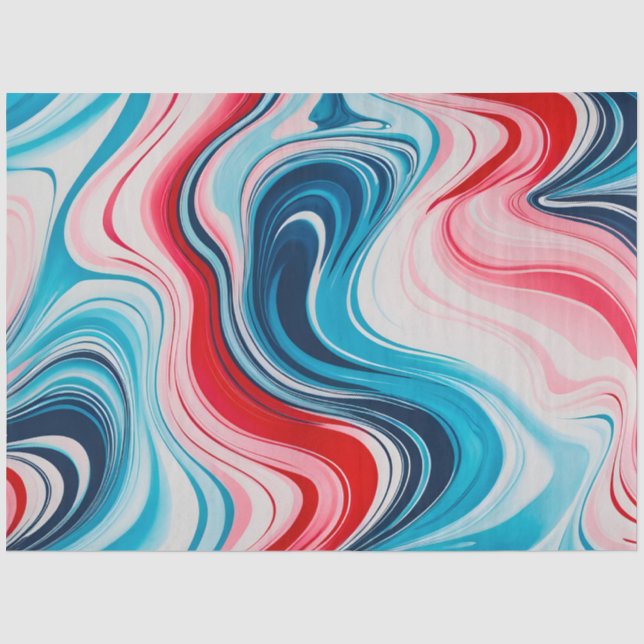 Colourful Marbled Paper Art Tissue Paper (Front)