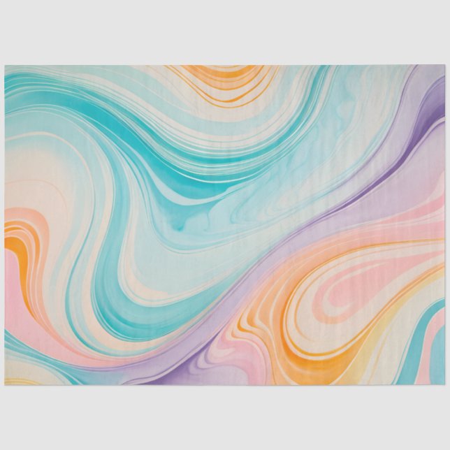 Colourful Marbled Paper Art Tissue Paper (Front)