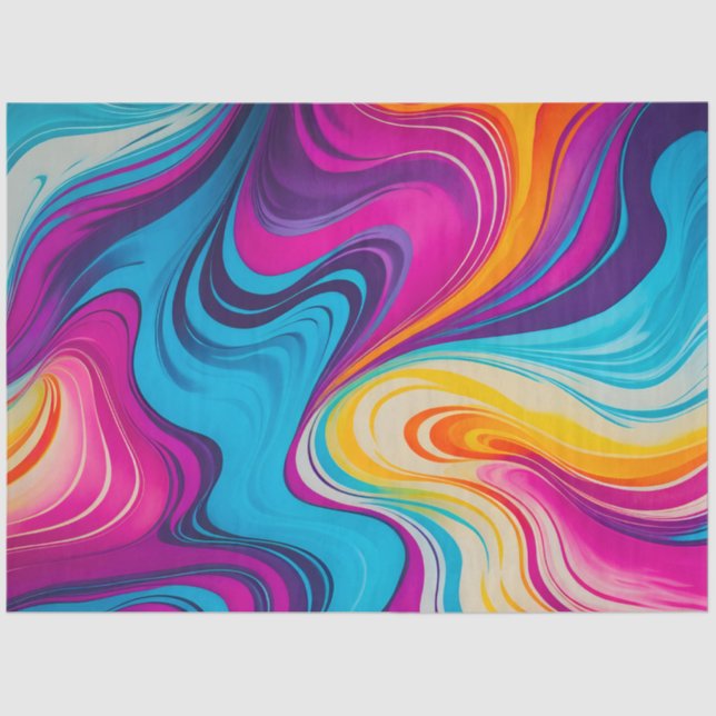 Colourful Marbled Paper Art Tissue Paper (Front)