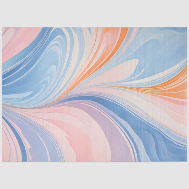 Colourful Marbled Paper Art Tissue Paper (Front)