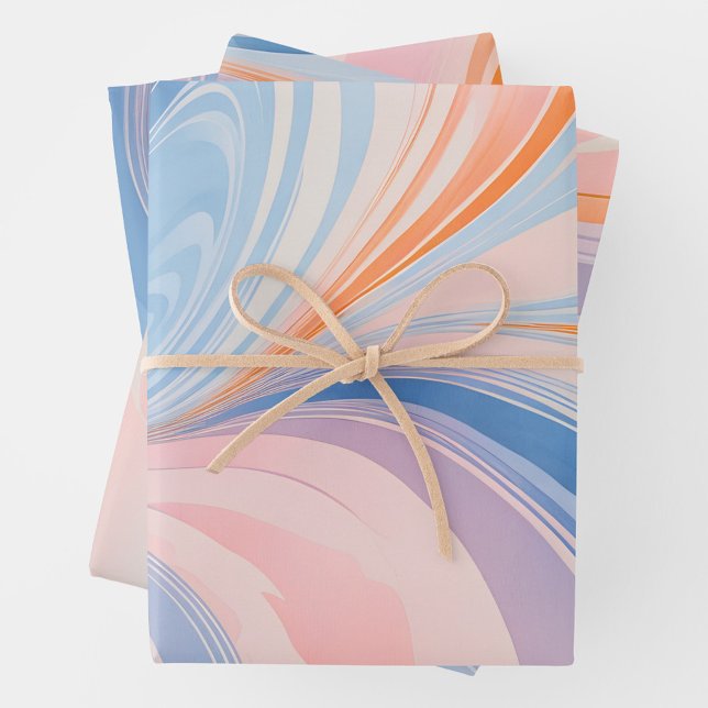Colourful Marbled Paper Art Wrapping Paper Sheets (Creator Uploaded)