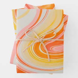 Colourful Marbled Paper Art Wrapping Paper Sheets