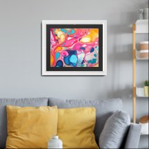 Colourful Marbled Pattern Paint Design