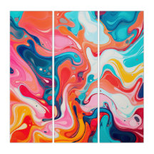 Colourful Marbled Pattern Paint Design