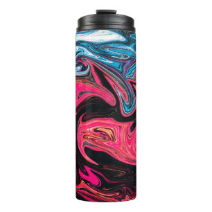 Colourful marbleised painting background. Liquid m Thermal Tumbler