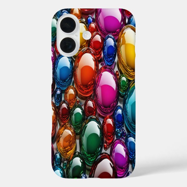 Colourful Marbles #1 - iPhone 16 Cases (Back)