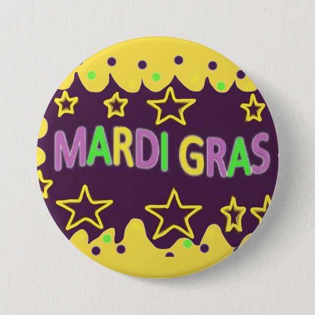 Colourful Mardi Gras 7.5 Cm Round Badge (Front)
