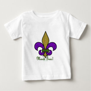 Colourful Mardi Gras Fleur De Lis Baby T-Shirt