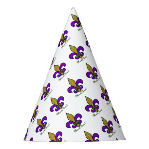 Colourful Mardi Gras Fleur De Lis Party Hat