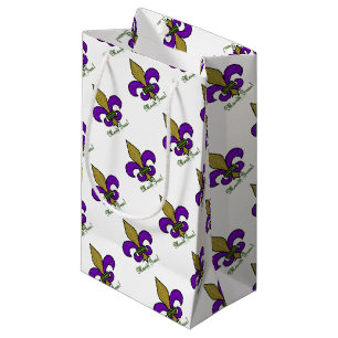 Colourful Mardi Gras Fleur De Lis Small Gift Bag