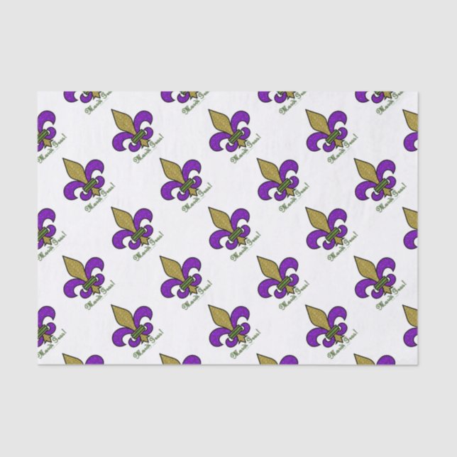 Colourful Mardi Gras Fleur De Lis Tissue Paper (Front)