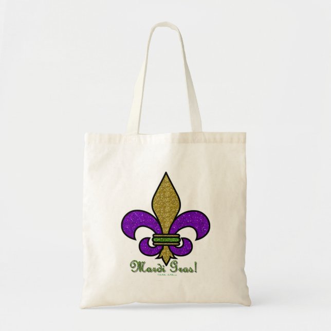 Colourful Mardi Gras Fleur De Lis Tote Bag (Front)