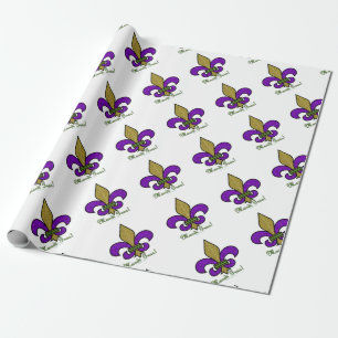 Colourful Mardi Gras Fleur De Lis Wrapping Paper