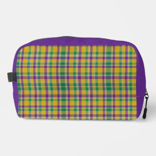 Colourful Mardi Gras gingham patterned Dopp Kit