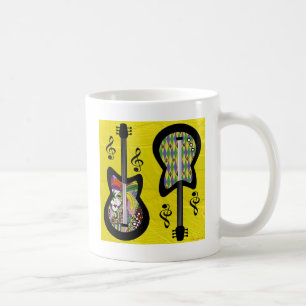 Colourful Mardi Gras Guitars Coffee Mug