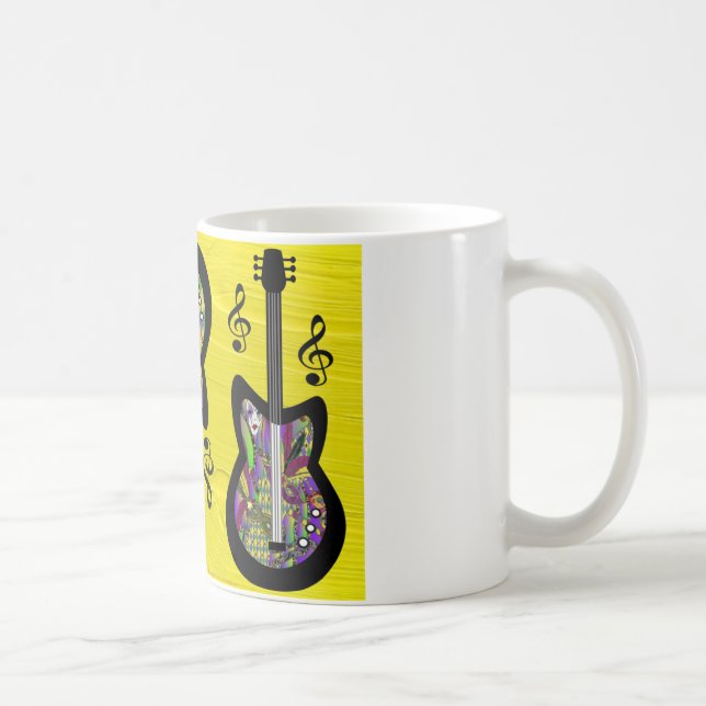 Colourful Mardi Gras Guitars Coffee Mug (Right)