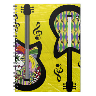 Colourful Mardi Gras Guitars Notebook