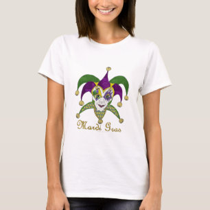 Colourful Mardi Gras Jesters Mask T-Shirt