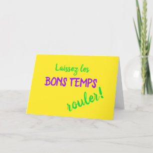 Colourful Mardi Gras Laissez Les Bons Temps Rouler Card