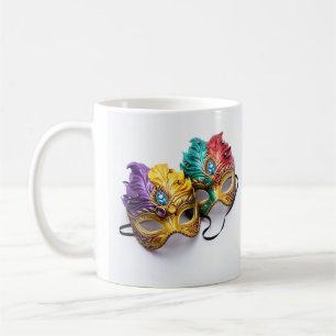 Colourful Mardi Gras mask mug