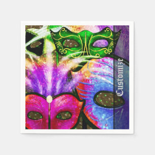 Colourful Mardi Gras Masks Napkins