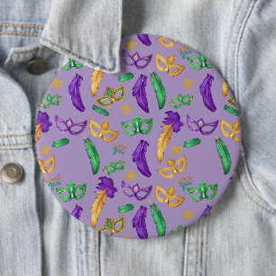 Colourful Mardi Gras patterned 6 Cm Round Badge