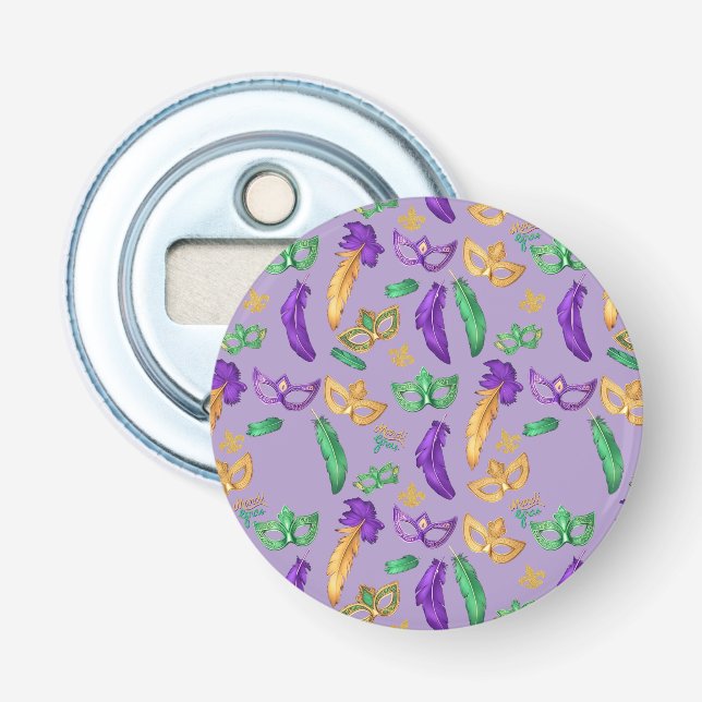 Colourful Mardi Gras patterned  Bottle Opener (Front)