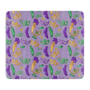 Colourful Mardi Gras patterned Cutting Board