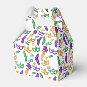 Colourful Mardi Gras patterned Favour Box