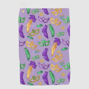 Colourful Mardi Gras patterned Golf Towel
