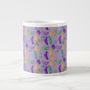 Colourful Mardi Gras patterned Large Coffee Mug