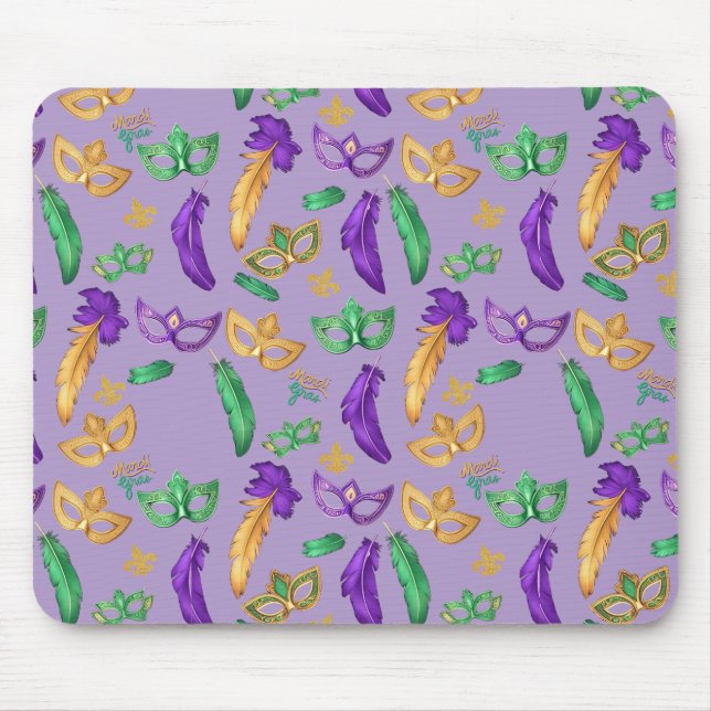 Colourful Mardi Gras patterned  Mouse Mat (Front)