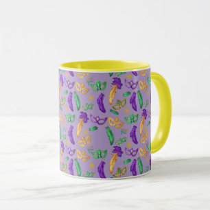 Colourful Mardi Gras patterned  Mug