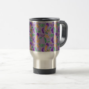 Colourful Mardi Gras patterned Travel Mug