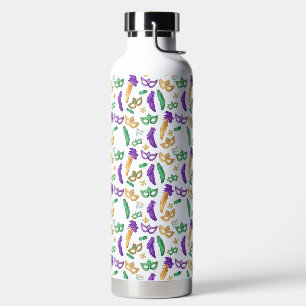 Colourful Mardi Gras patterned Water Bottle